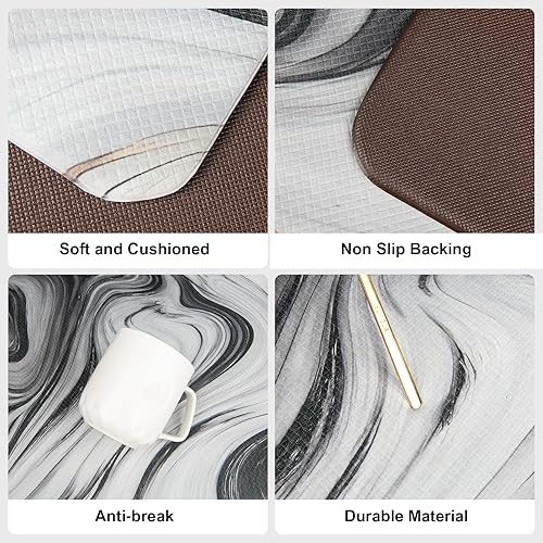 Miniatura 3 de Colorful Star - Juego de 2 alfombras acolchadas antifatiga para cocina, lavandería y oficina, espuma ergonómica cómoda, impermeable, antideslizante,