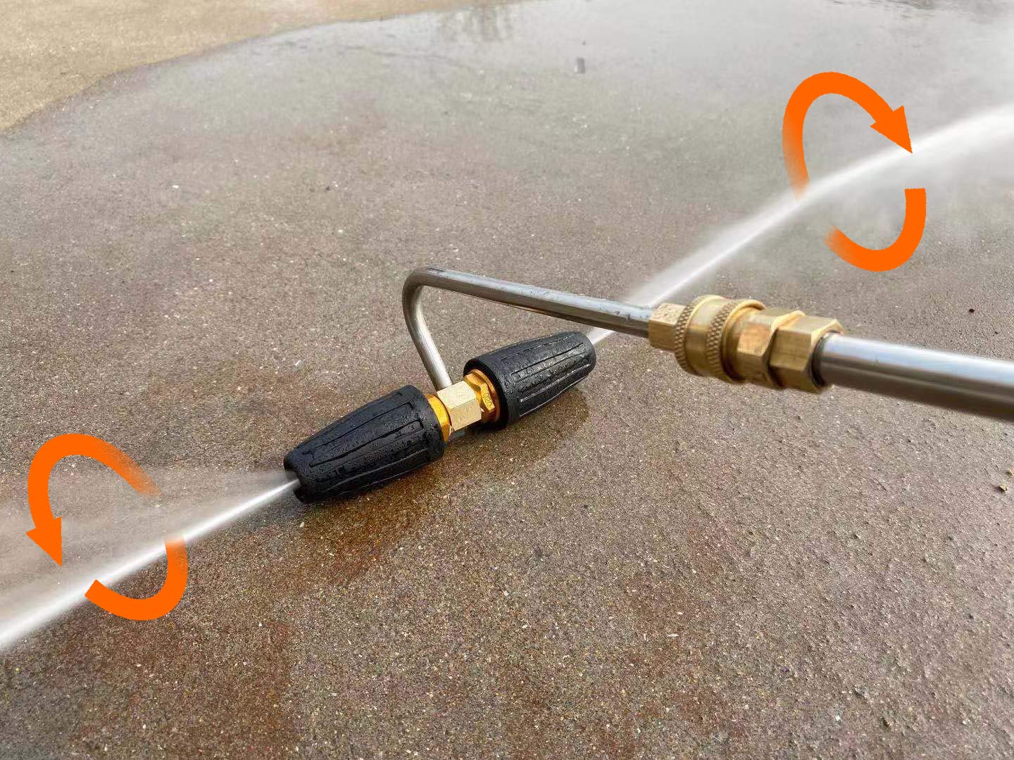 Tool Daily Attacco pulitore grondaia per idropulitrice, 2 ugelli turbo rotanti, connessione rapida da 1/4", 3300 PSI