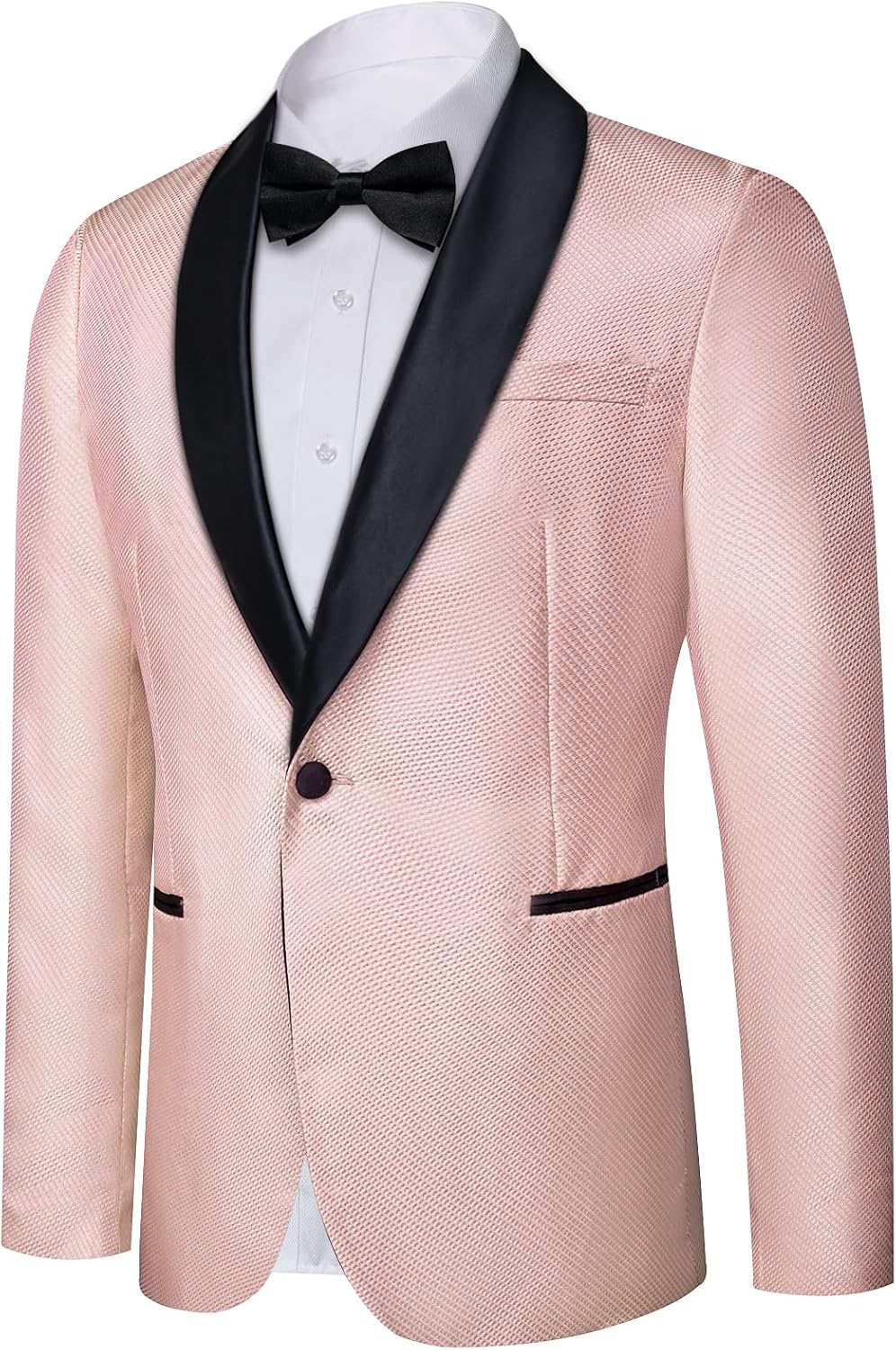 DiBanGu Mens Blazer One Button Shawl Lapel Tuxedo Sport Coat Casual Dress Suit Jacket for Men Wedding Party Prom