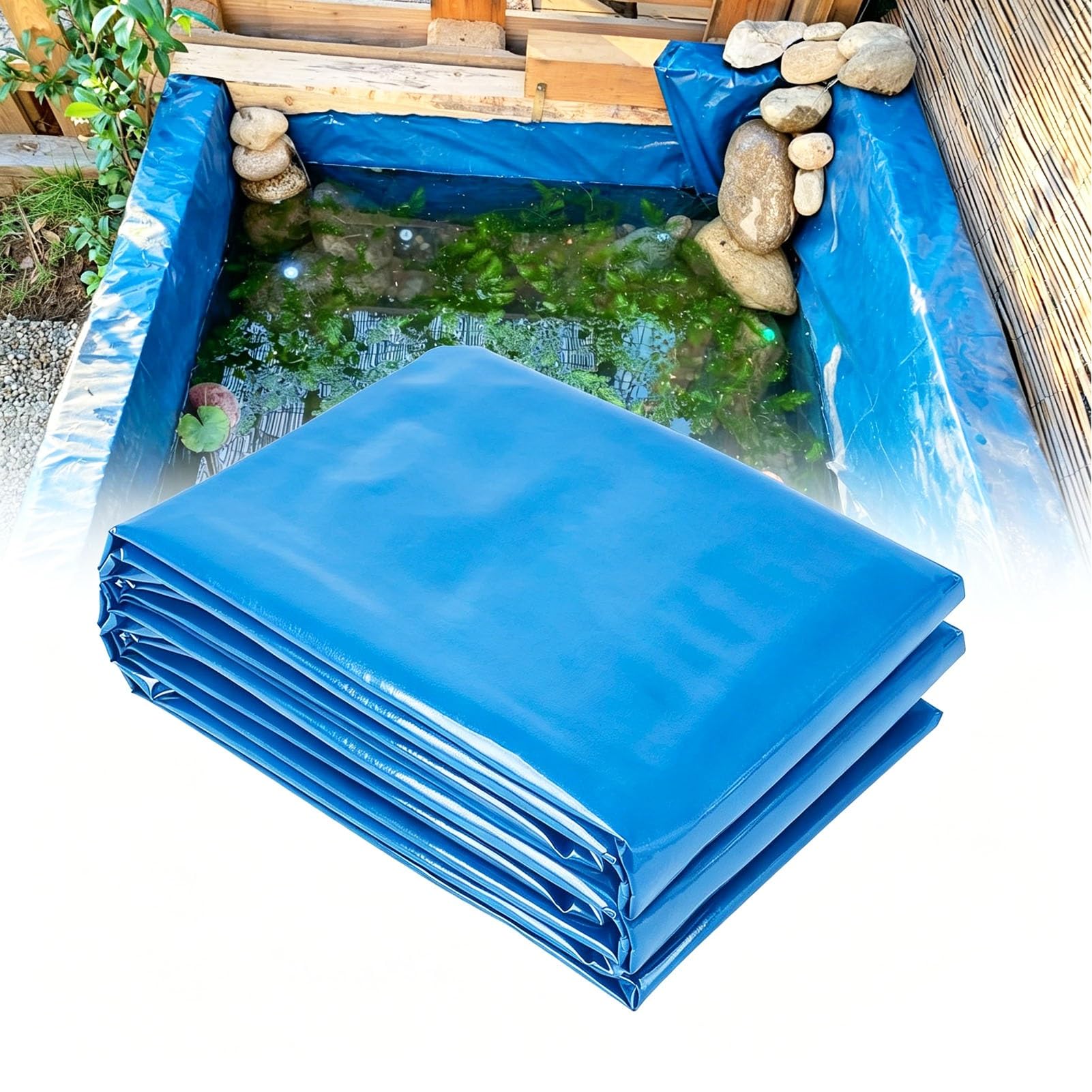 Bâche pour étang 2x3m en PEHD noir souple de 0,16 mm pour bassin de jardin