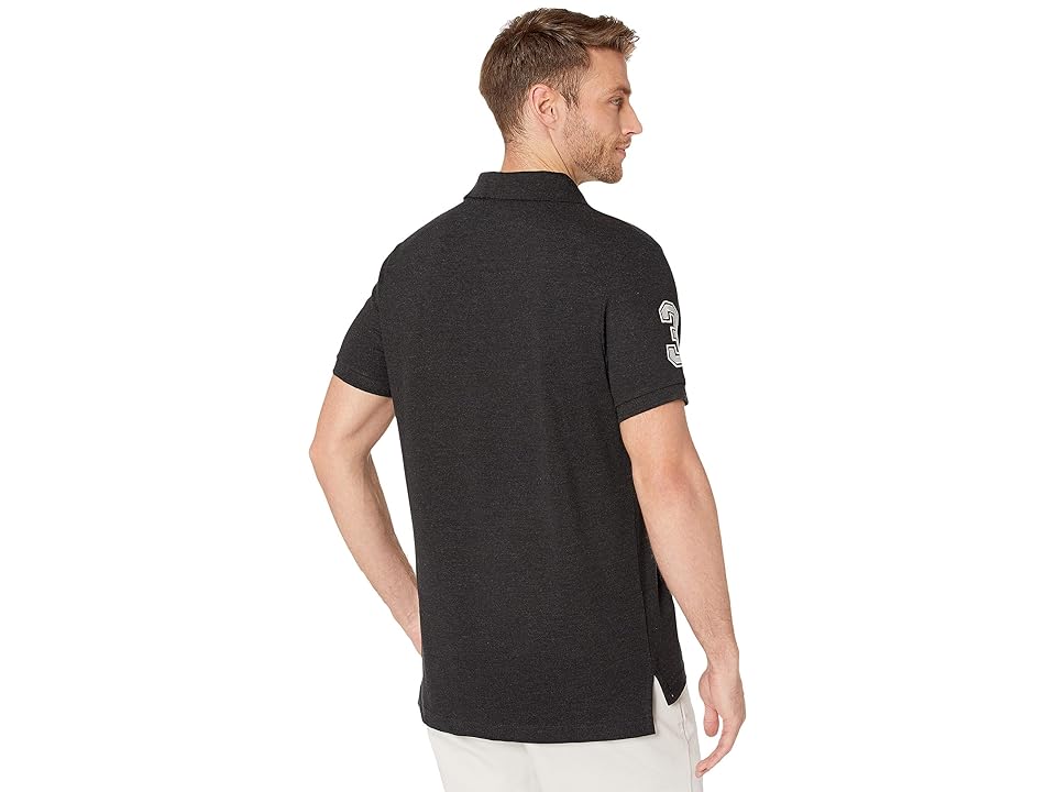 

U.S. POLO ASSN. Slim Fit Big Horse Polo w/ Stripe Collar (Black Heather) Men's Short Sleeve Pullover