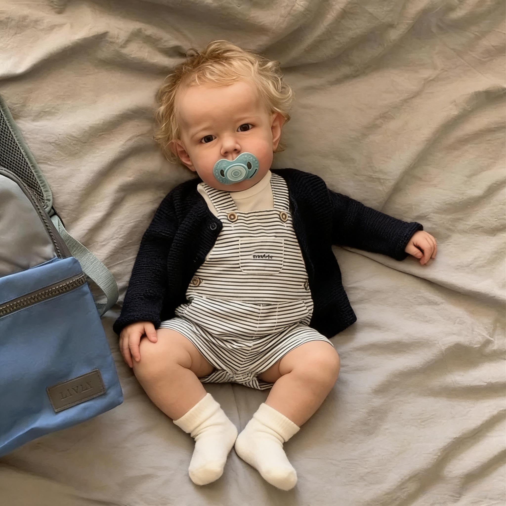 RXDOLL Realistyczne lalki Reborn Baby Dolls silikonowe na całe ciało winyl chłopiec 50 cm pełne silikonowe lalki Reborn blond włosy prawdziwe życie noworodek maluch anatomicznie poprawna lalka bobas