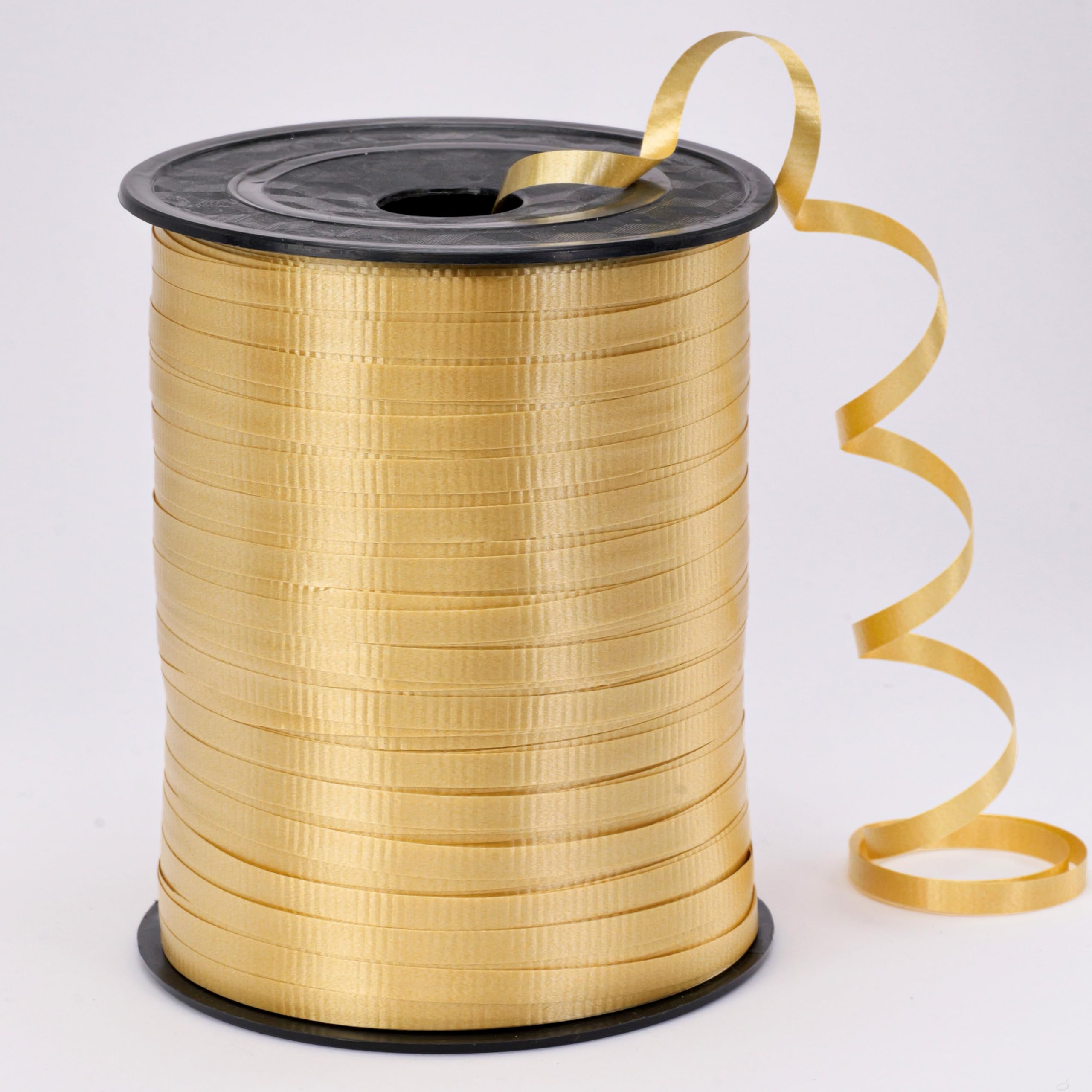 sxvblly 500 Yards Gold Crimped Curling Ribbon Balloon String Ribbon for Gift Wrapping Birthday Party Florist Supplies Festive Crafts Wedding Decorations
