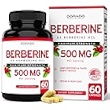 Berberine Supplement 500mg Per Serving (60 Capsules) Berberine HCL for Gut Health Support for Men and Women - Premium Supplements for Adults - Third Party Tested - Vegan Capsules & USA Made