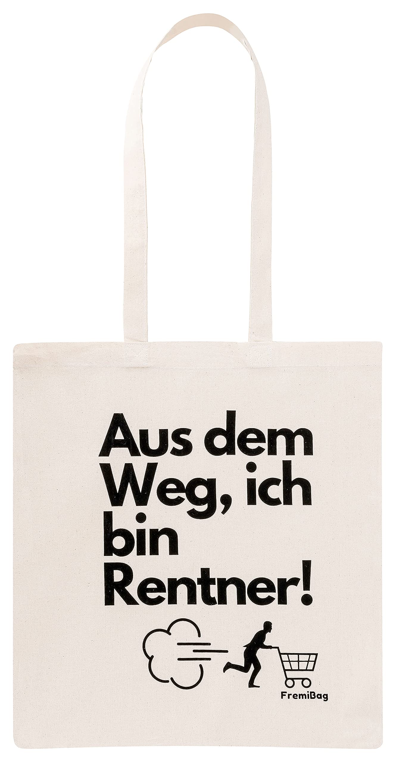 Borsa In Tessuto Per La Spesa 'Pensionata' - 100% Cotone Naturale, 38x42 Cm, Regalo Originale Per Festa Del Papà O Pensionamento, Shopping Bag Ecologica