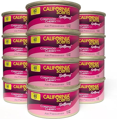 California Scents Car Scents Cool Air desodorante para automóviles con aroma cereza Coronado latas de 15 oz paquete de 12 latas