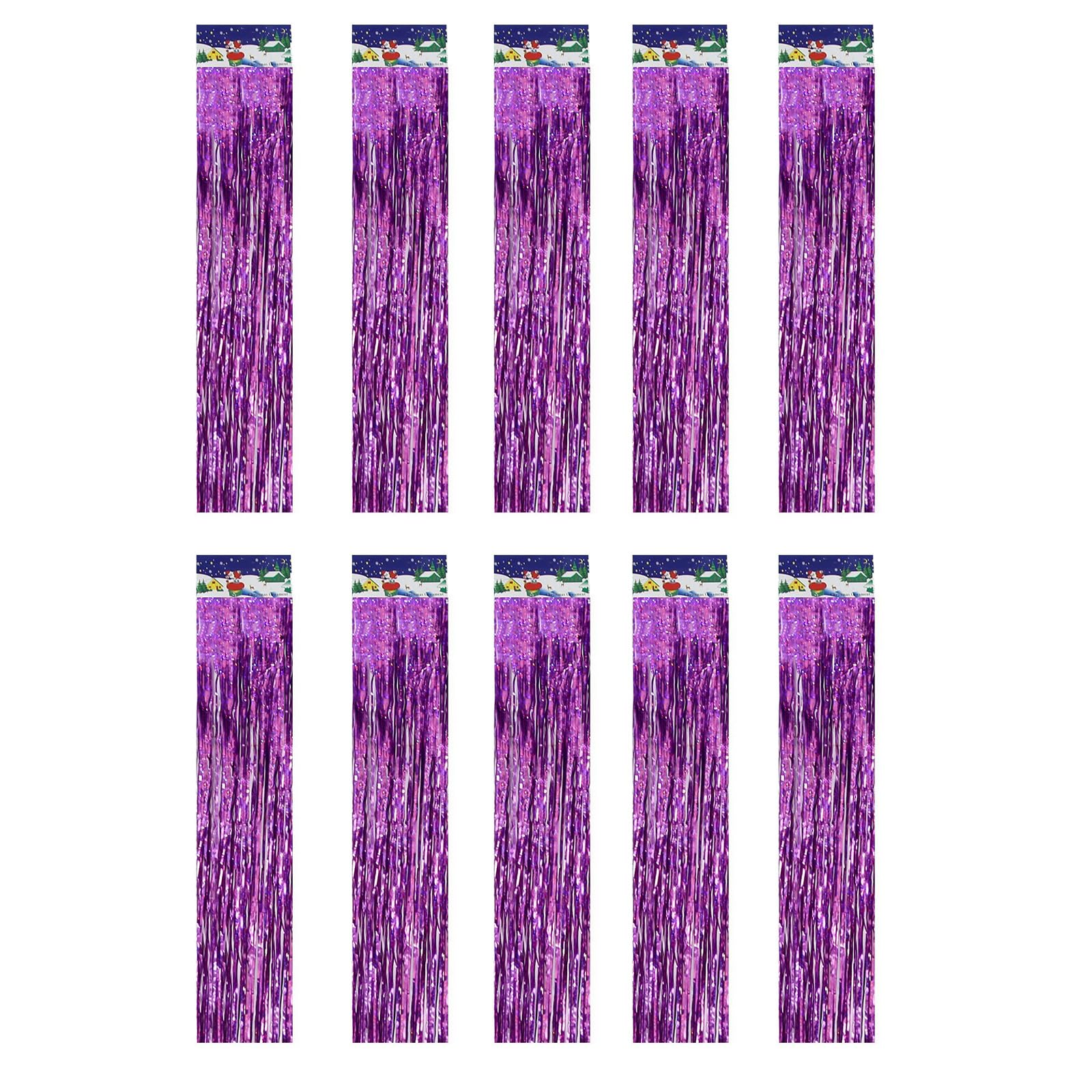 Elnwnnkc Of 10 Christmas Fringe Garlands Shimmering Tinsel Trim for Holiday Tree Door Window Decoration Sturdy PET Materials Versatile Party Wedding Tassels Strings