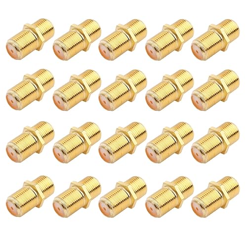 Conector de cable coaxial Tipo F RG6 Adaptador de extensión de cable (paquete de 20)