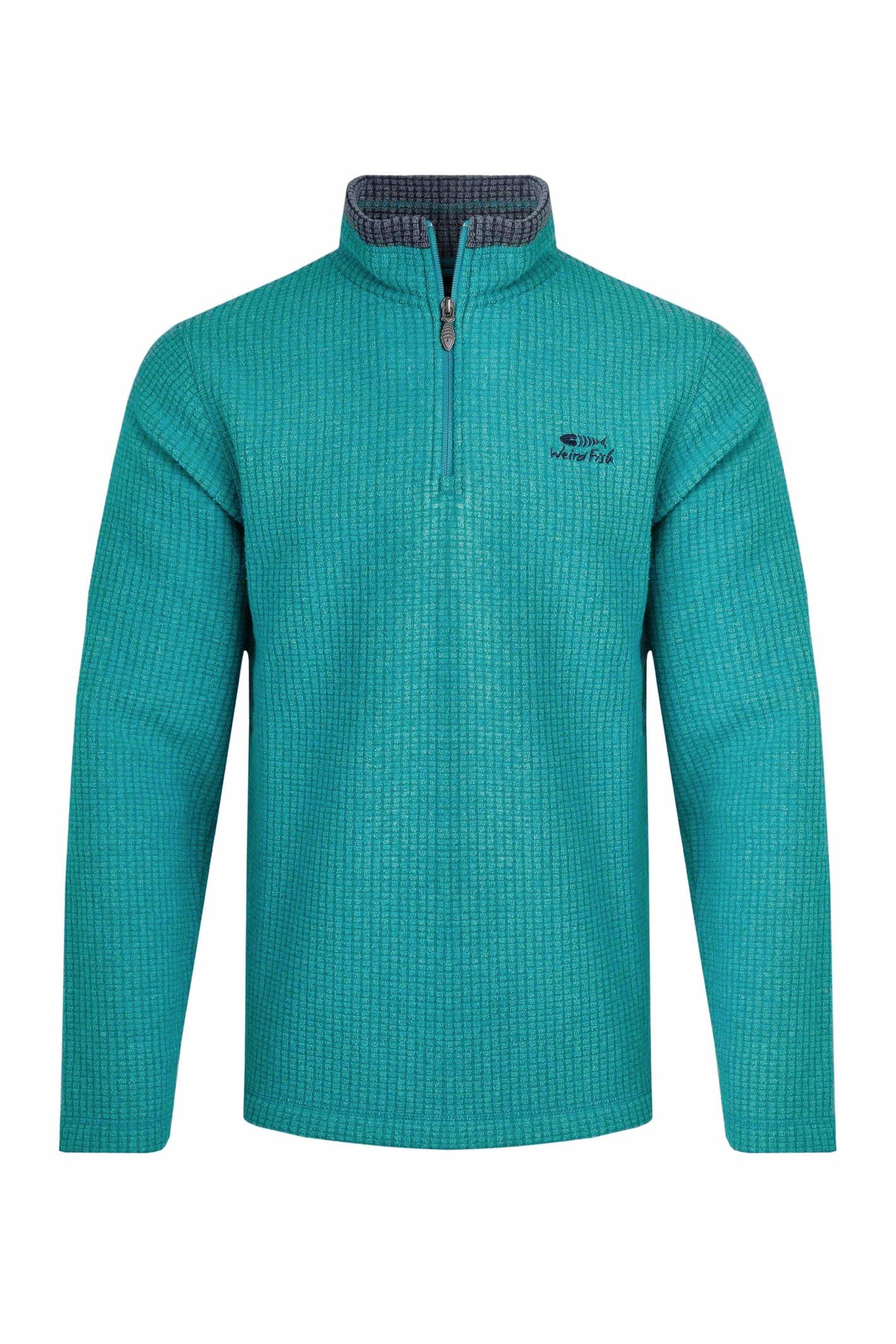 Weird Fish Men's Viridis Newark Eco 1/4 Zip Grid Fleece: : :, Col 5XL