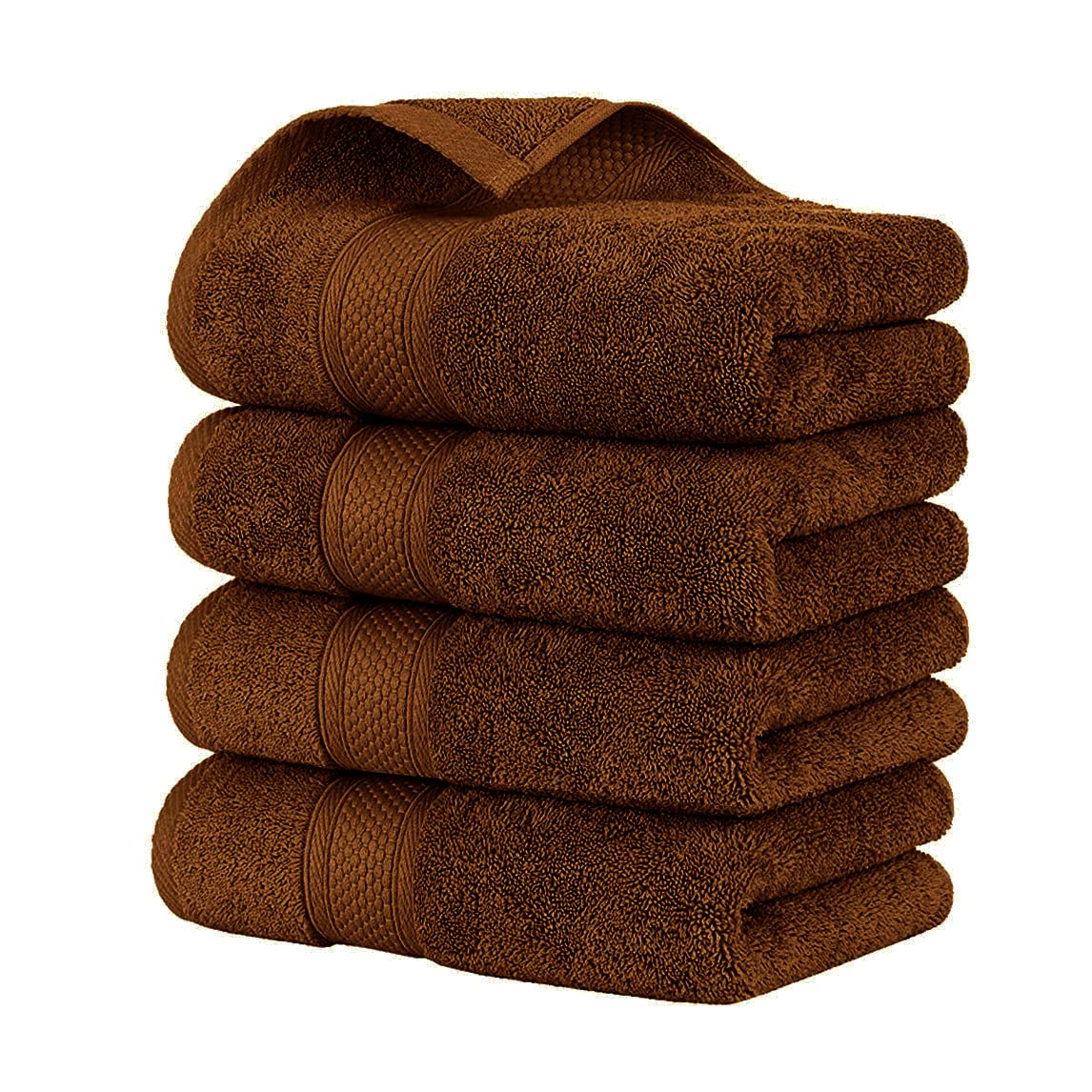 NAUSHA HOME - Premium Large Hand Towels Bale Set - Pack of 4 & 6 Pieces - 100% Soft Cotton Towels, Highly Absorbent Extra Large Gym Towels (50 x 80 cm), Hotel & Spa Quality Thick Towels (Chocolate, 4)