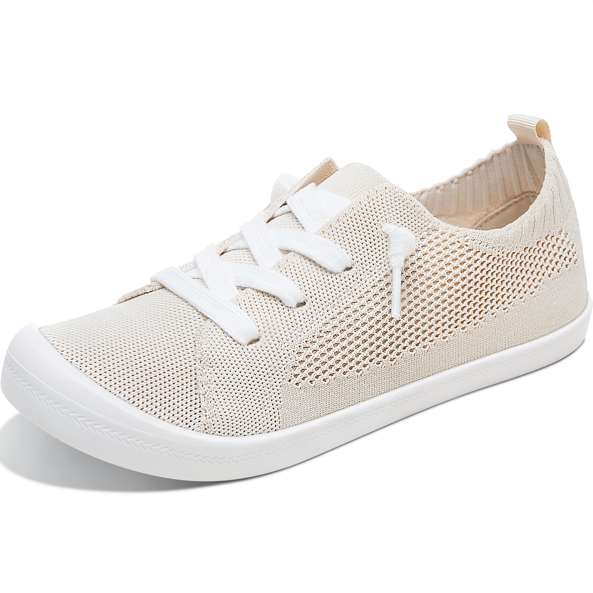 Women's Knit Slip On Sneakers Ladies Elastic Low Top Flats Lightweight Breathe Mesh Fashion Sneakers Cute Flying Woven Loafers
