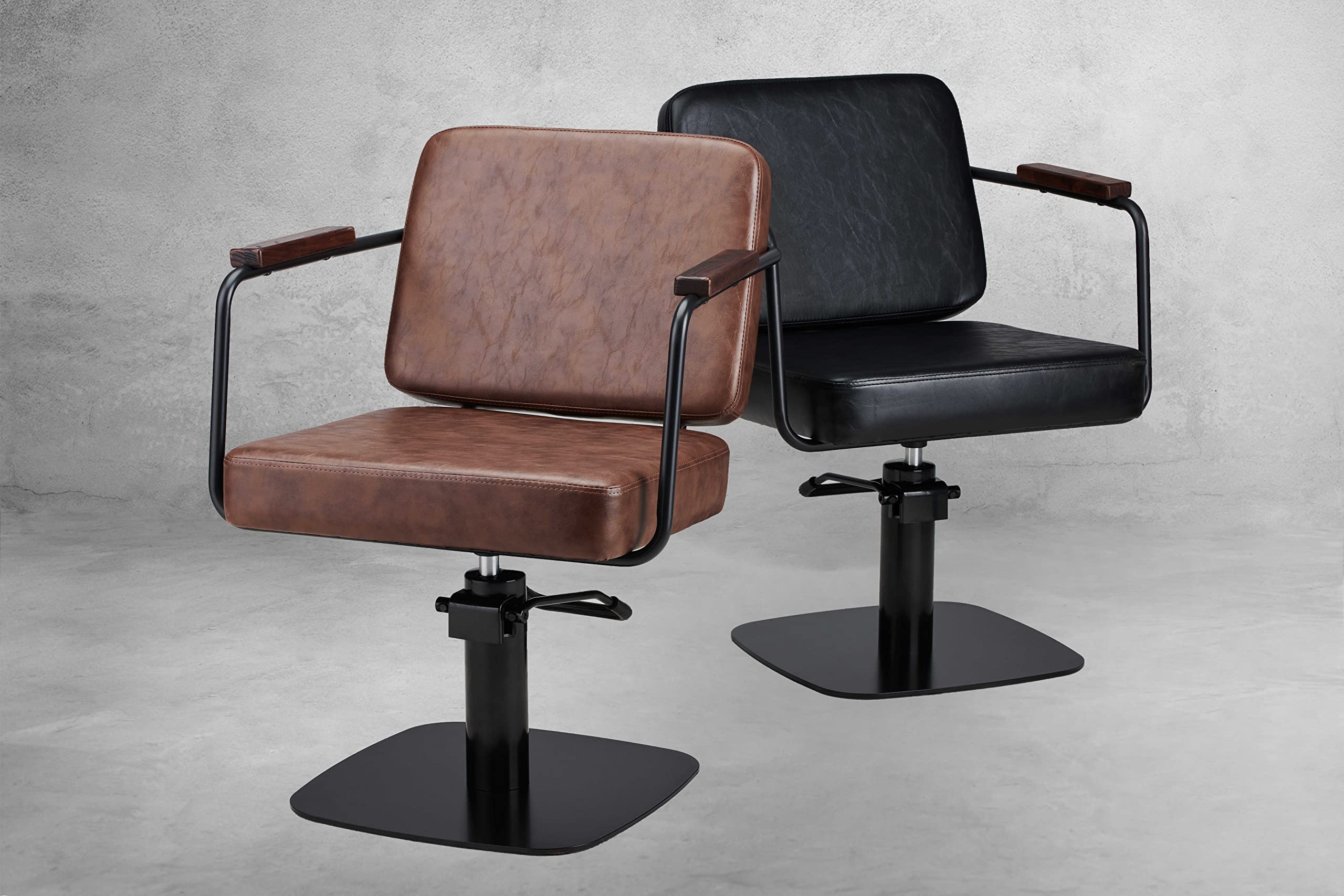 Ayala Friseurstuhl ENZO braun Friseursessel 360° Drehbar Frisörstuhl Barberstuhl Höhenverstellbarer Barbersessel Hydraulischer Friseurbedarf