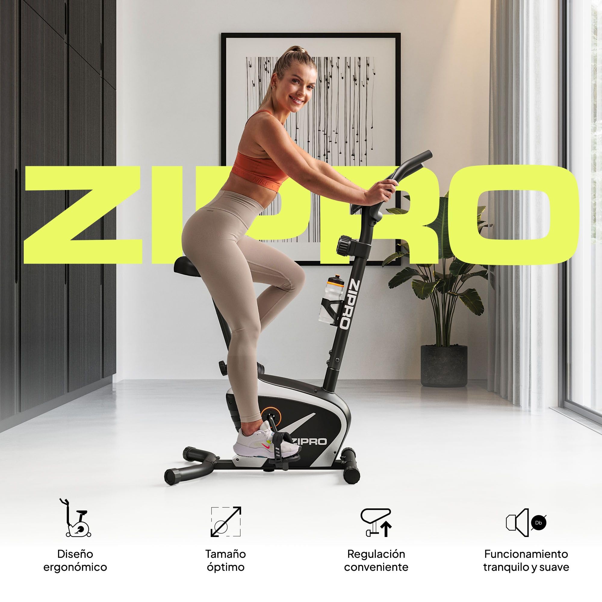 Zipro Bicicleta de entrenamiento en casa Beat, Bicicletas estáticas, Bicicleta magnética de entrenamiento, Bicicleta ergométrica 120kg, Bicicleta de interior, Bicicleta de entrenamiento en casa