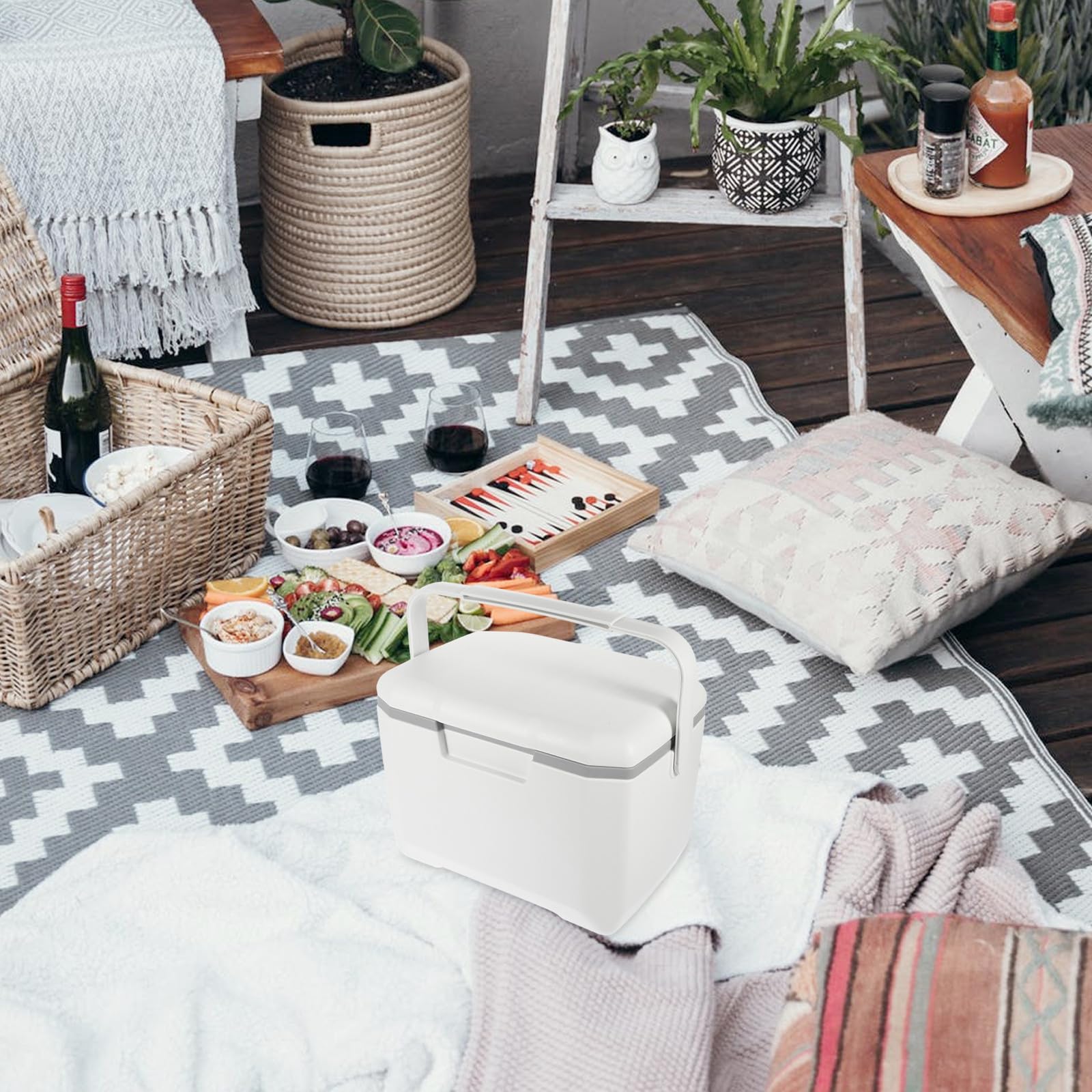 Toyvian Caja Aislante Portátil para Picnic al Aire Libre Capacidad de 6l, Material PE y PU, Fácil de Transportar para Conservar Alimentos y Bebidas