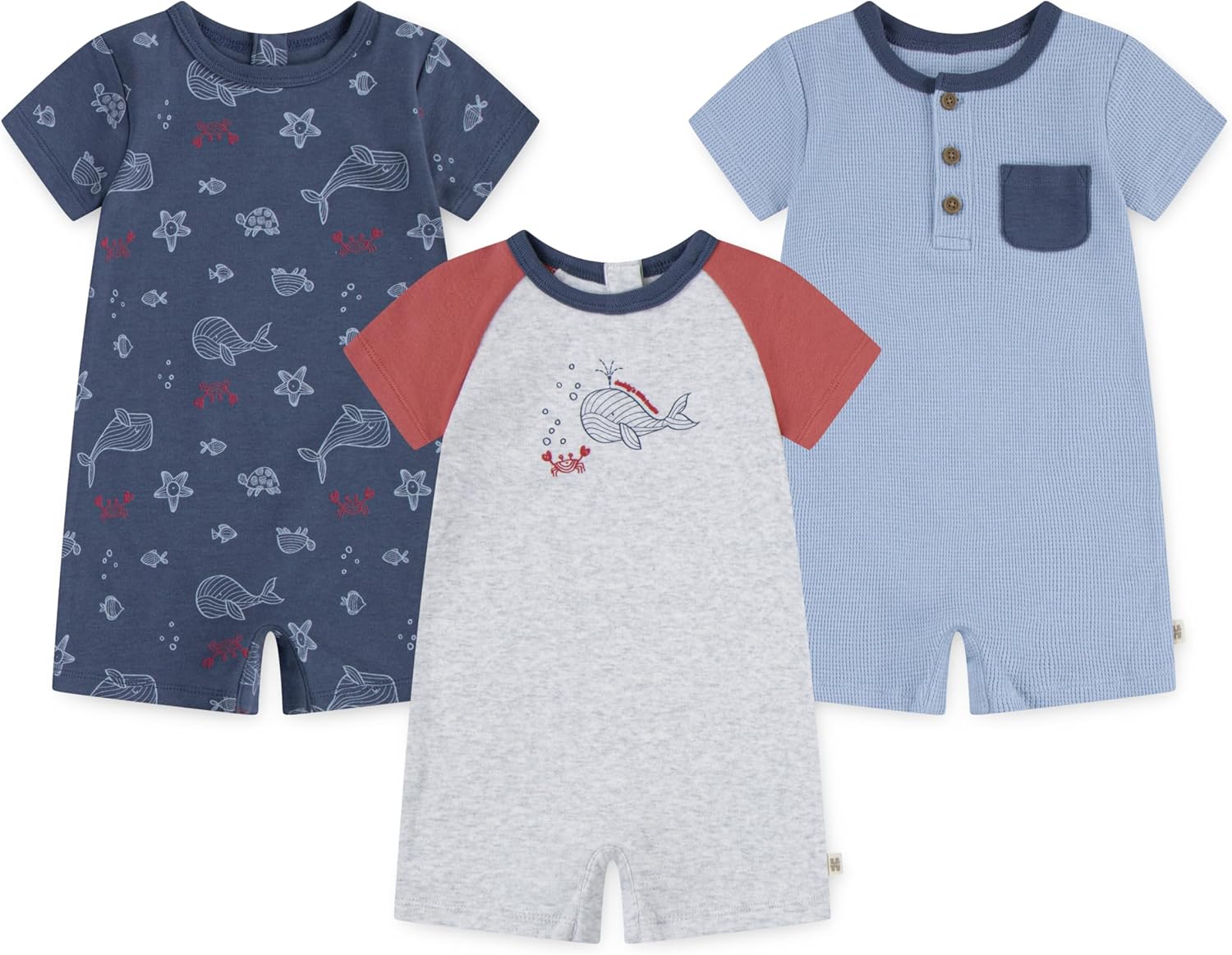 HUGGIES unisex-baby Multi-pack Short Sleeve Romper