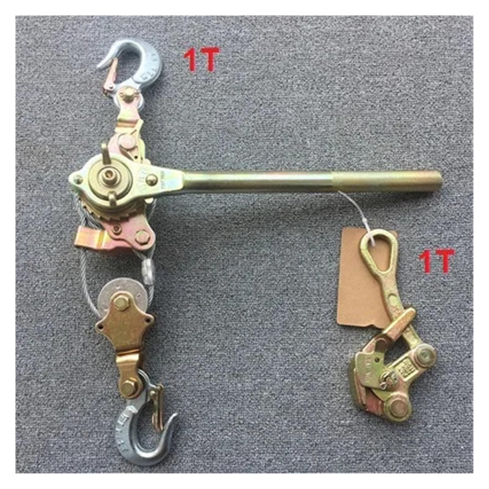 Argano per rimorchio, paranco a catena, leva, estrattore manuale da 1T con impugnatura in filo metallico, estrattore per cavi a cricchetto, estrattore manuale per funi in acciaio, estrattore per cav
