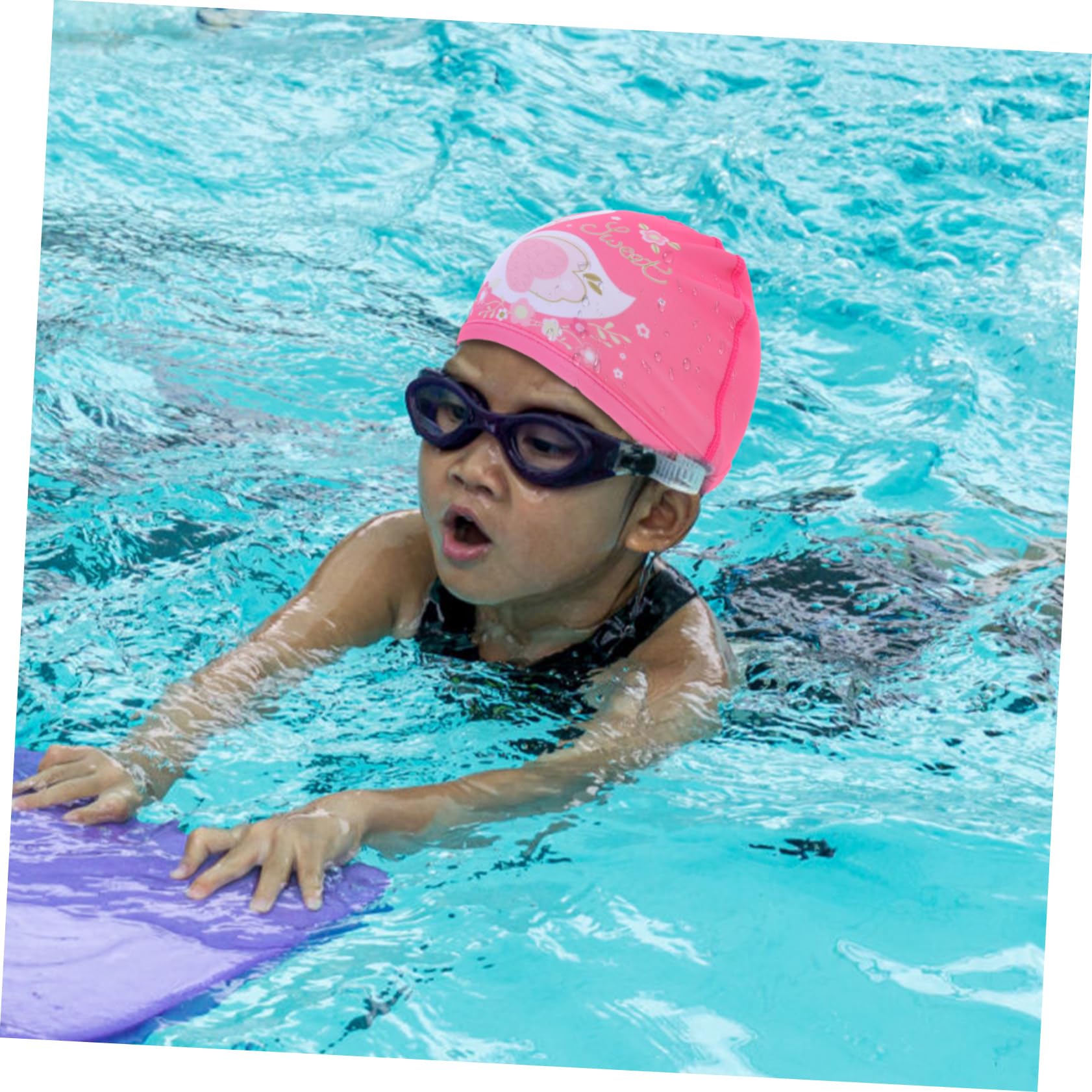 BESPORTBLE Cuffia Da Nuoto Caps Cuffie Da Doccia Per Cuffie Da Nuoto Cuffie Da Bagno Dei Cartoni Animati Cappelli Da Bagno Swim Capp Per Rosa Poliestere