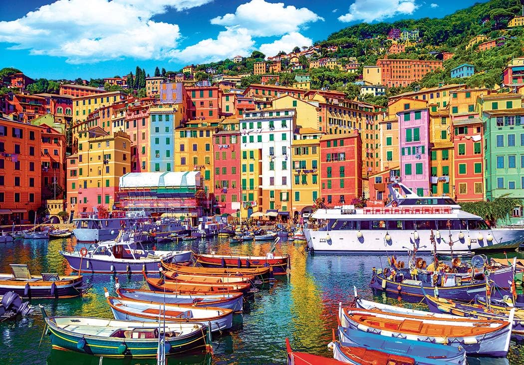 RoseArt - Kodak Premium - Old Town Harbor of Camogli, Genoa, Italy - 1500 Piece Jigsaw Puzzle for Adults
