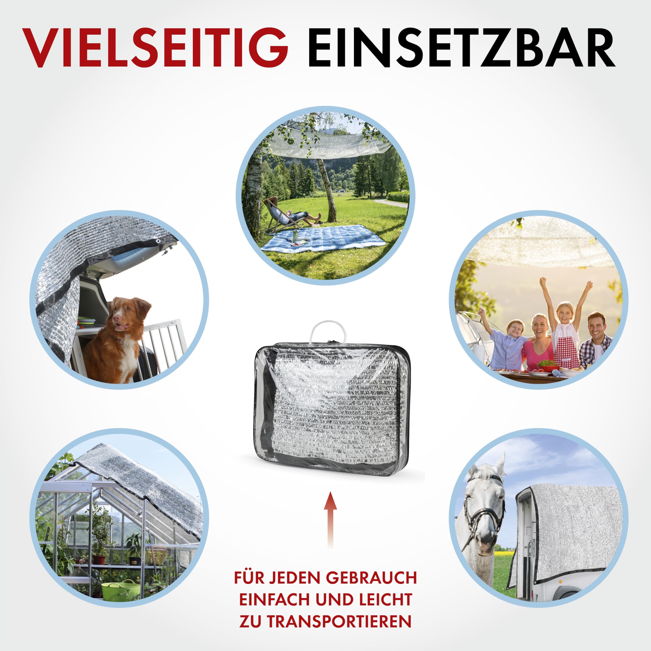 WALSER Schattennetz Auto 3x4 m, Alu Sonnenschutz Auto (bis zu 20° C kühler) für Hund mit UV-Schutz & Ösen - Hitzeschutz PKW Sonnenschutznetz Camping, Sonnensegel Garten reflektierend, faltbar + Tasche
