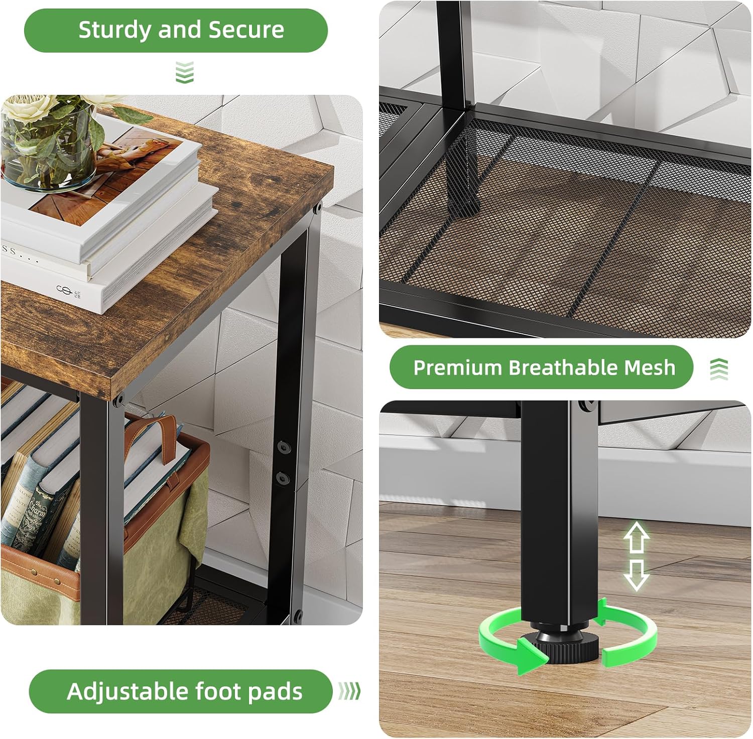 Simple Trending TV Stand for 50 Inch TVs, Entertainment Center with Open Storage Shelves, Media Console Table for Living Room, Rustic Brown - Image 7
