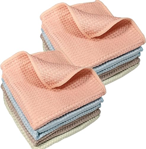 GM Home - 8 trapos de limpieza de microfibra de alta calidad, ultra absorbentes y gruesos, para lavar platos, toallas de limpieza de secado rápido,