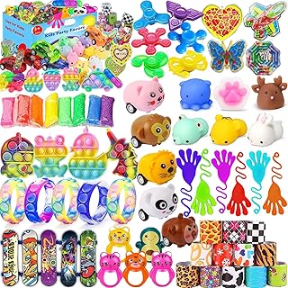60 Pcs Party Favors for Kids, Pop Fidget Toys, Treasure Box Toys, Classroom Prizes, Pinata Filler, Goodie Bag Stuffers, Treasure Chest, Prize Box Toys for Boys Girls