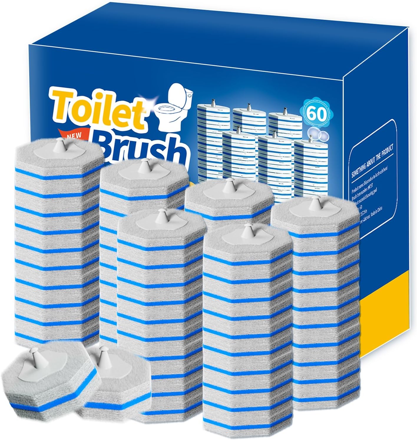 60PCS Toilet Wand Refills Compatible with Clorox Toilet Wand. Disposable Toilet Brush Refills. Bathroom Cleaning. Disposable Toilet Bowl. High-Density Disposable Toilet Brush Scrubber - Image 9