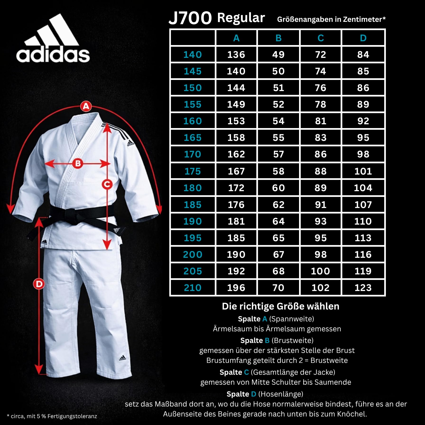 adidas Judoanzug J700 Champion III IJF 3 | Wettkampf Judo-Gi für Fortgeschrittene | IJF Red Label + Green Label | Stoffgewicht 700g/qm | Körpergröße 140-210 cm | Weiß + Blau | Slim-Fit + Regular