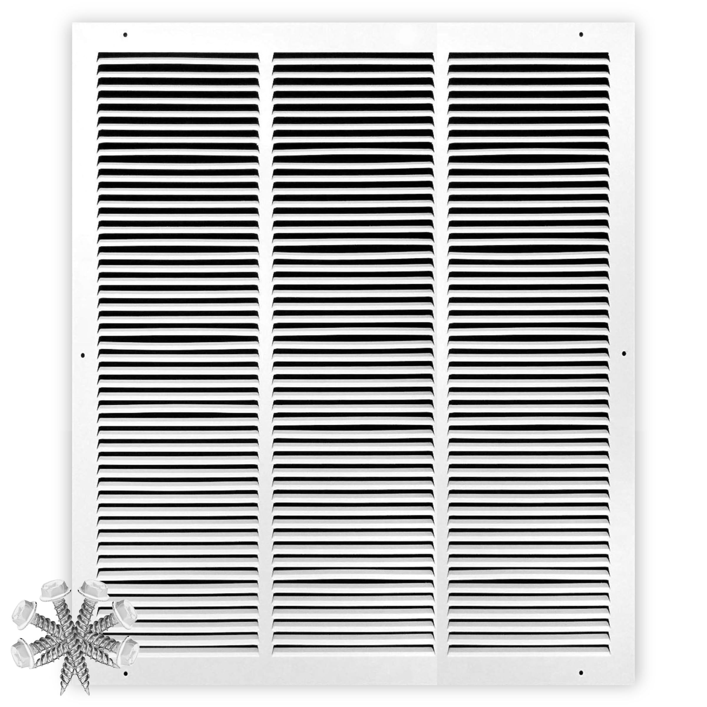 (As Is)16\" x 26\" Return Air Grille - Sidewall and Ceiling - HVAC Vent Duct Cover Diffuser - [White] [Outer Dimensions: 17.75w X 27.75\"h]