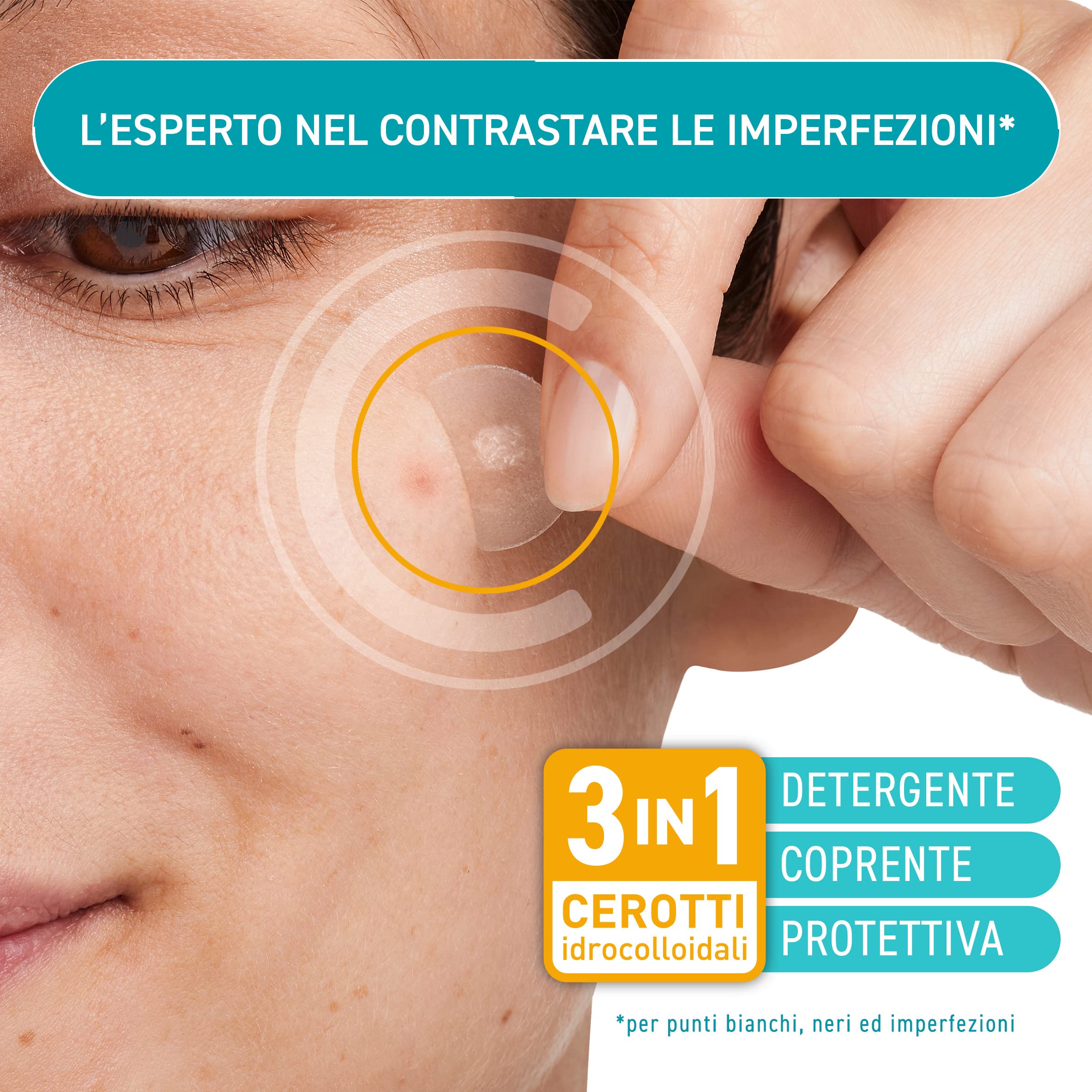 COMPEED Cerotti Stop-Brufoli Detergenti, Purificano, Esfoliano e Proteggono per imperfezioni, punti neri e piccoli brufoli, Ideali anche per l'uso notturno, 7 cerotti idrocolloidali