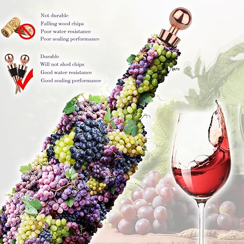 Miniatura 5 de Yimerlen - Tapón para botella de vino, 3 unidades, de acero inoxidable, reutilizable, para regalo, bar, fiesta de vacaciones, boda, mantiene el vino