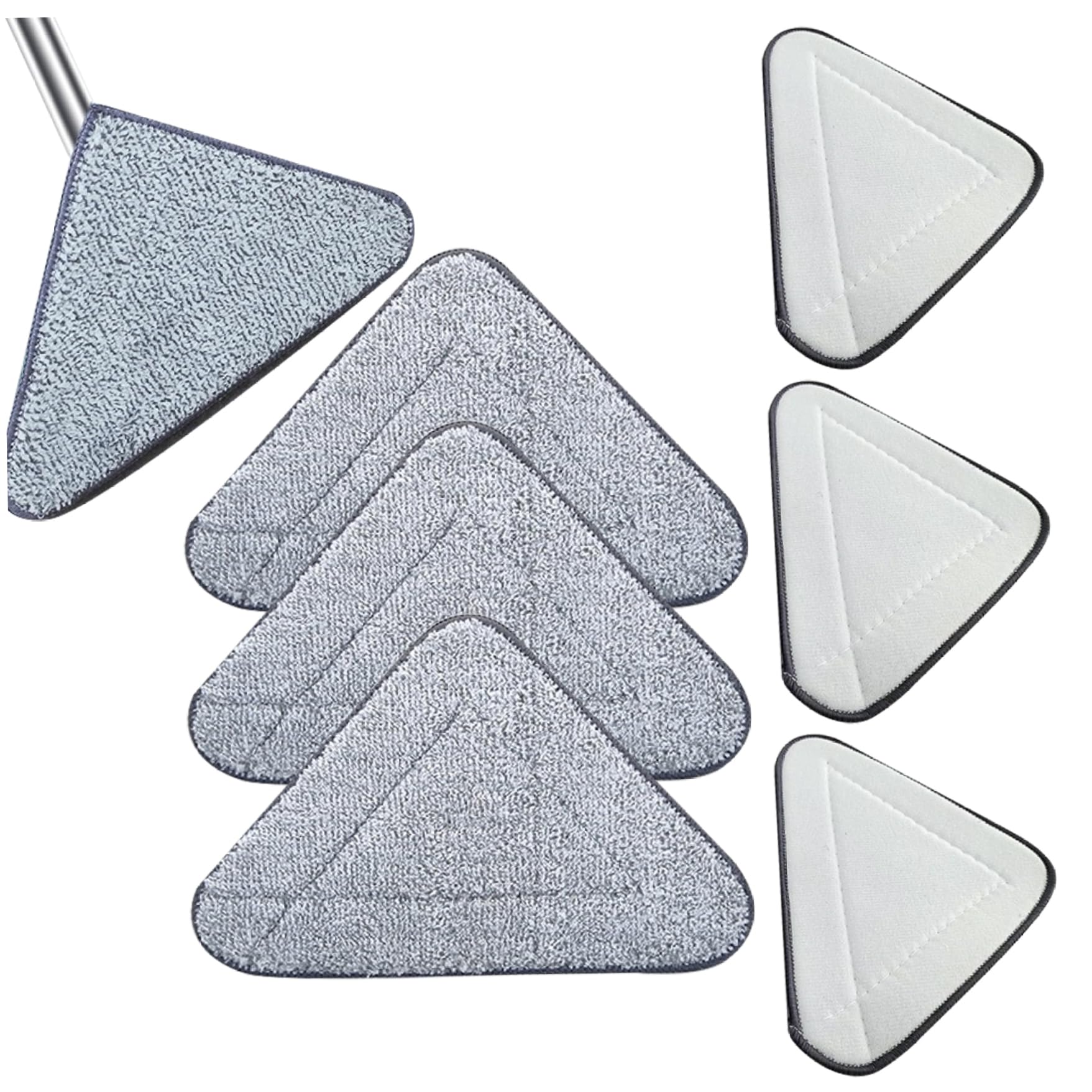 Wedhapy 6 PCS 360° Rotatable Adjustable Cleaning Mop Replacement Heads, Triangular Microfiber Mops Heads Cloth Reusable Spin Mop Triangle Cleaning Mop, For Wall Ceiling