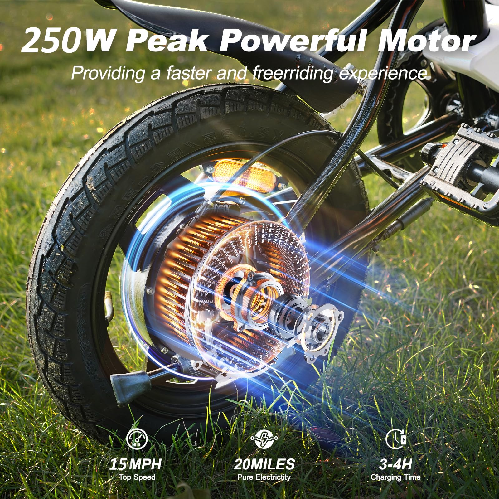 A01/A02 Vélo électrique pliable 14" Adultes/Garçons, 36V Batterie, Moteur 250W, 3 vitesses, pré-assemblé 90% pour ville (A02)