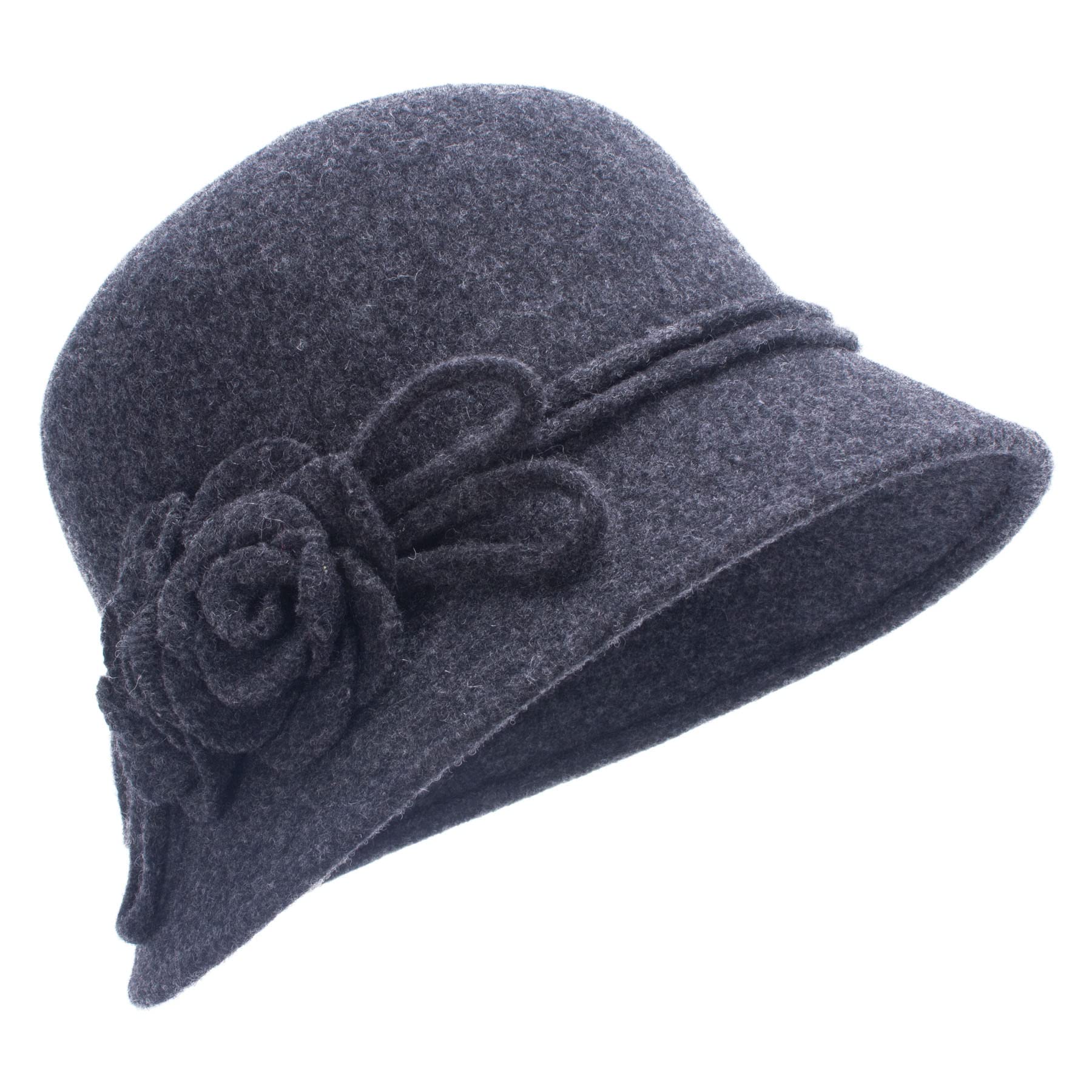 Lawliet Womens Retro Collapsible Soft Knit Wool Cloche Hat Bucket Flower A466