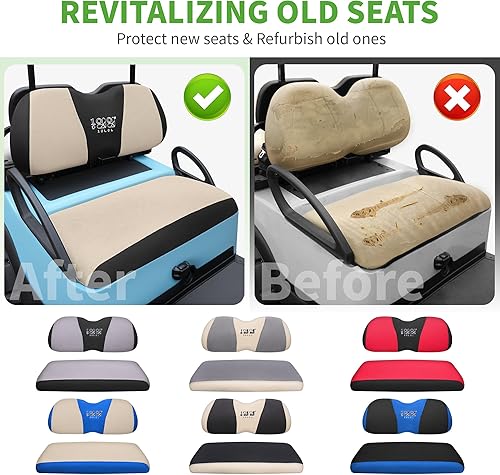 Miniatura 11 de 10L0L Fundas de asiento de carrito de golf universales para Yamaha Club Car Precedent asientos delanteros estándar, funda de asiento de banco