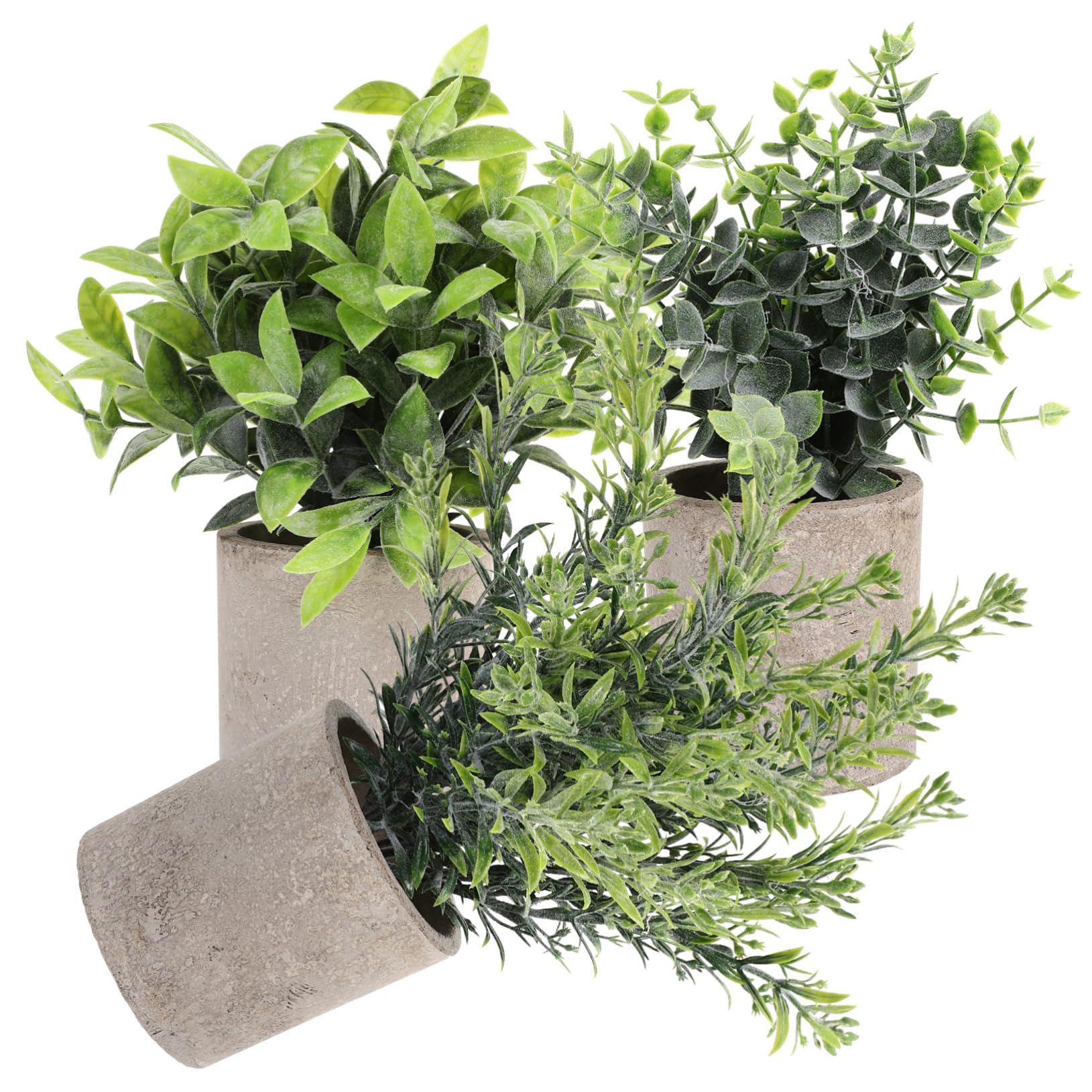 DECHOUS 3pezzi Piante Artificiali Eucalyptus Vaso Per Decorazioni Da Bonsai Realistico Per Casa e Ufficio Centrotavola Per Ambienti Moderni