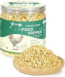 PAWUP Freeze-Dried Chicken Cat Food Topper, 6 oz | High Protein & Low Fat, Added chicken liver & Pumpkin, Rawhide-Free, Gluten- & Grain-Free, Cat Training Treats