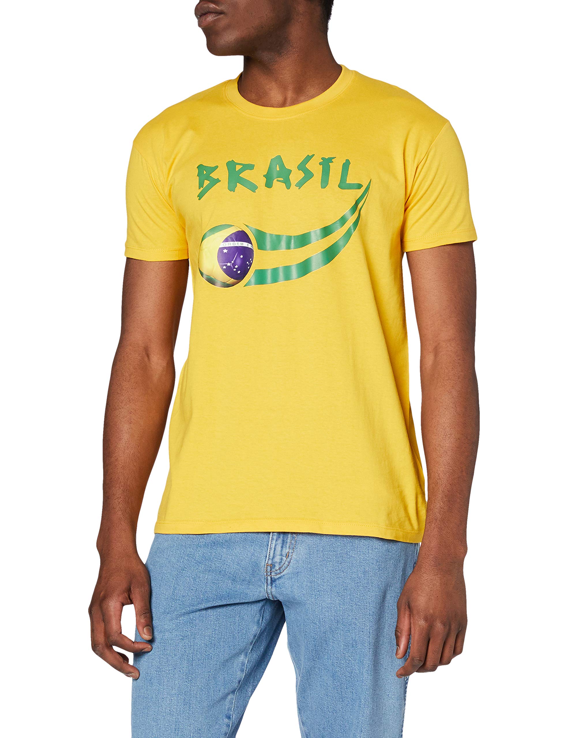 Supportershop Men's Brasil Fan T-shirt - Yellow, Large