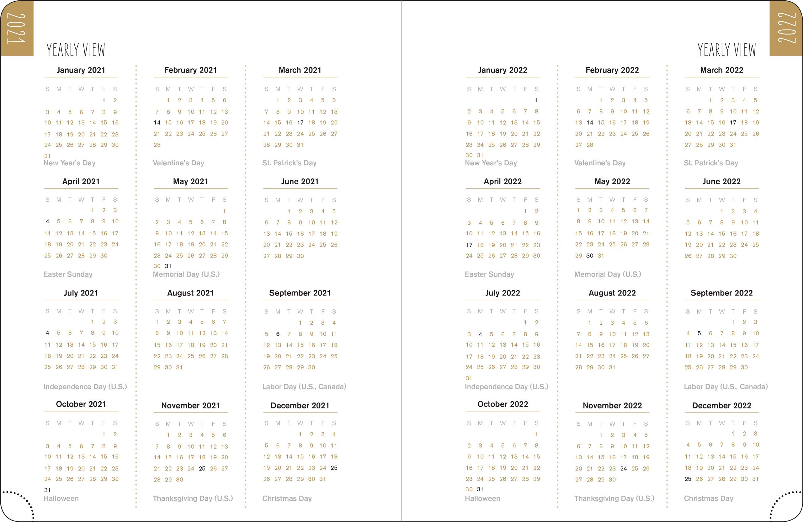2021 Midnight Floral Desk Calendar
