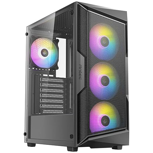ANTEC AX61 Mid-Tower ATX Gaming Case with Mesh Front Panel, ARGB Fans, Tempered Glass Side Panels, 360mm Radiator Support