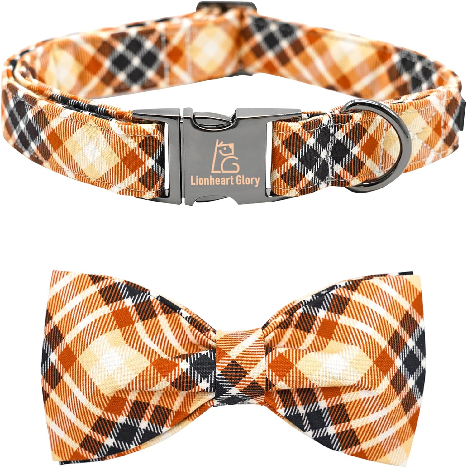 Lionheart glory Dog Collar Fall Dog Collars with Bow Plaid