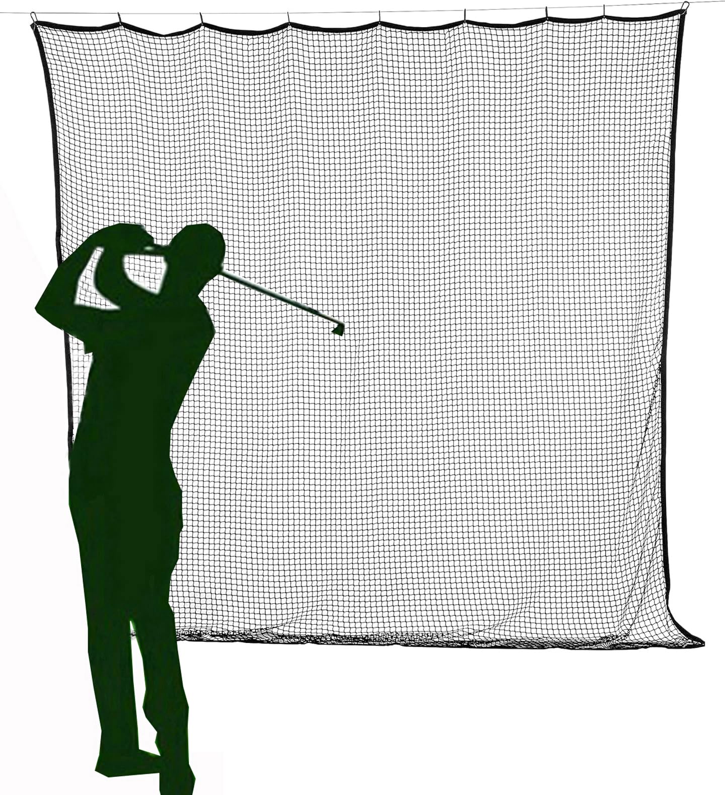 10ft x 20ft Sports Netting in/Outdoor Frequent Use Durable Heavy Duty Golf Hitting Practice Net Strong 150 LB Tested Impact Hit Nylon Mesh Net 1-Inch Mesh Holes for Golf Baseball Hockey Lacrosse