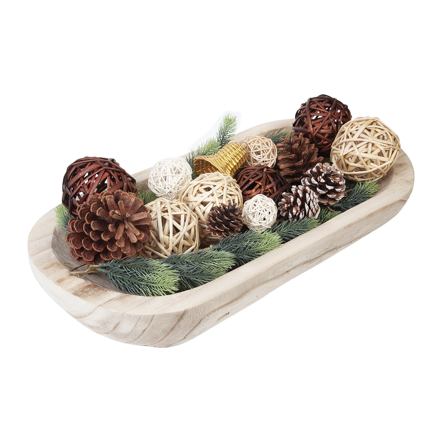 Large Wooden Dough Bowl for Decor,23.75L?ù11.25W Inch Large Dough Bowl Hand Carved Wood Long Bowl Large Rustic Dough Bowl Farmhouse Unfinished Wood Bowl for Kitchen Dining Table Centerpiece