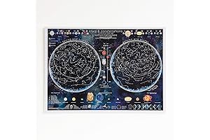 Stars and Constellations Glow In The Dark Map: Perfect for Stargazers and...