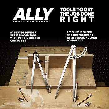 Rayong 8 Inch Professional Woodworking Compass Large Compass Drawing Compass Scribing Compass With Wing And Pencil Holder For Geometry,Drawing,Drafting-Perfect Pencil Compass For Carpenter