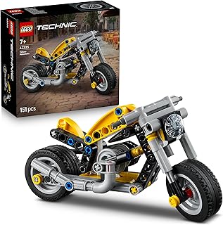 LEGO Technic Yellow Motorcycle - Toy Building Set - Vehicle with Steering and Engine - 42225 Price In India