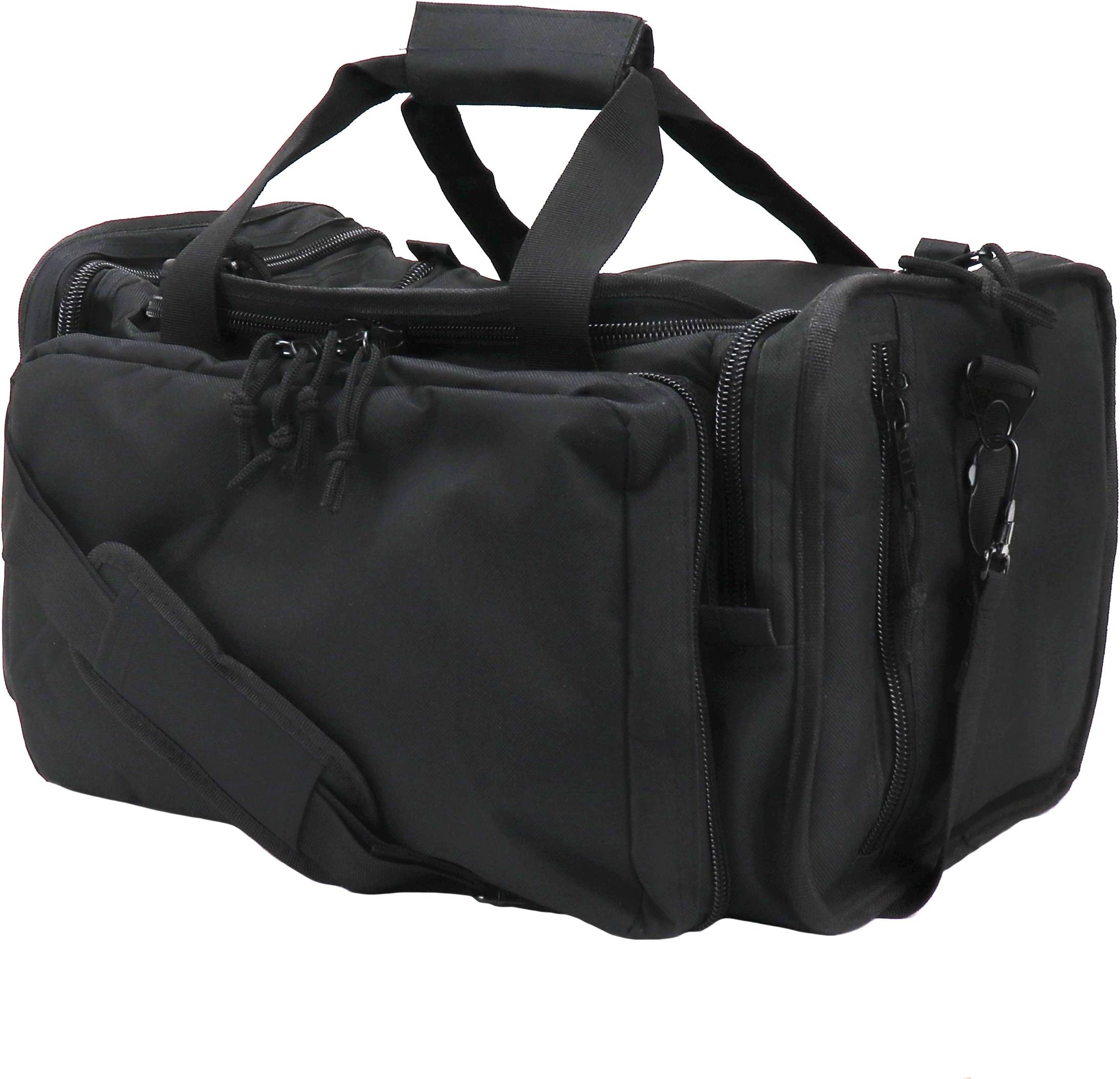 Tactical Range Bag with Removable Pistol Pouches, Gun Range Duffle Bag for Ammo, Shooting, Hunting, or Traveling