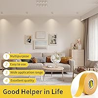Vista 5 de Cinta de Doble Cara Fuerte y Resistente, Extra Grande 1.77 pulgadas x 66 pies (20m), Cinta de Malla de Fibra de Vidrio para Alfombras de Tela