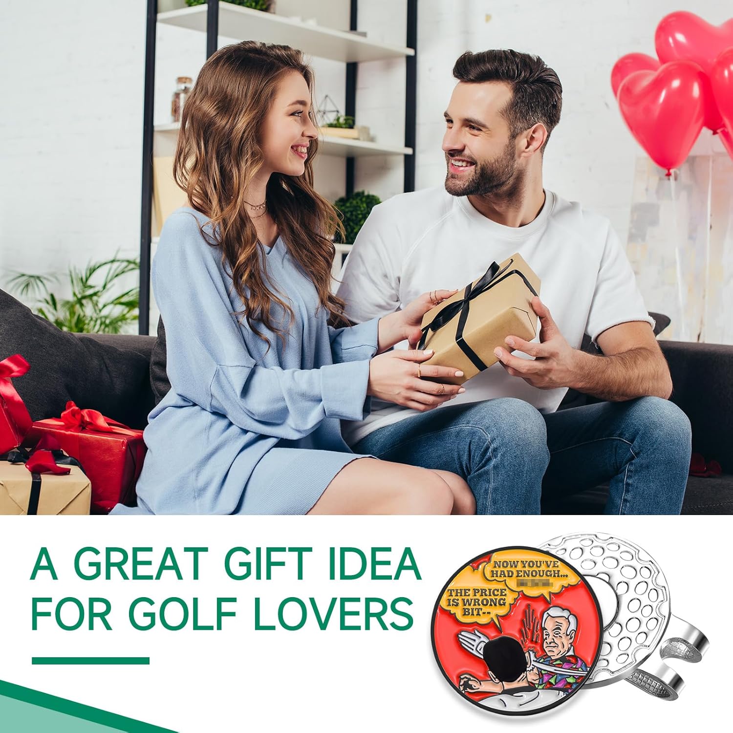 Funny Magnetic Ball Markers Clips, Humorous Enamel Golf Ball Markers for Putting Green, Happy Magnetic Golf Hat Clip with Golf Ball Marker for Golf Lovers Gifts - Image 6