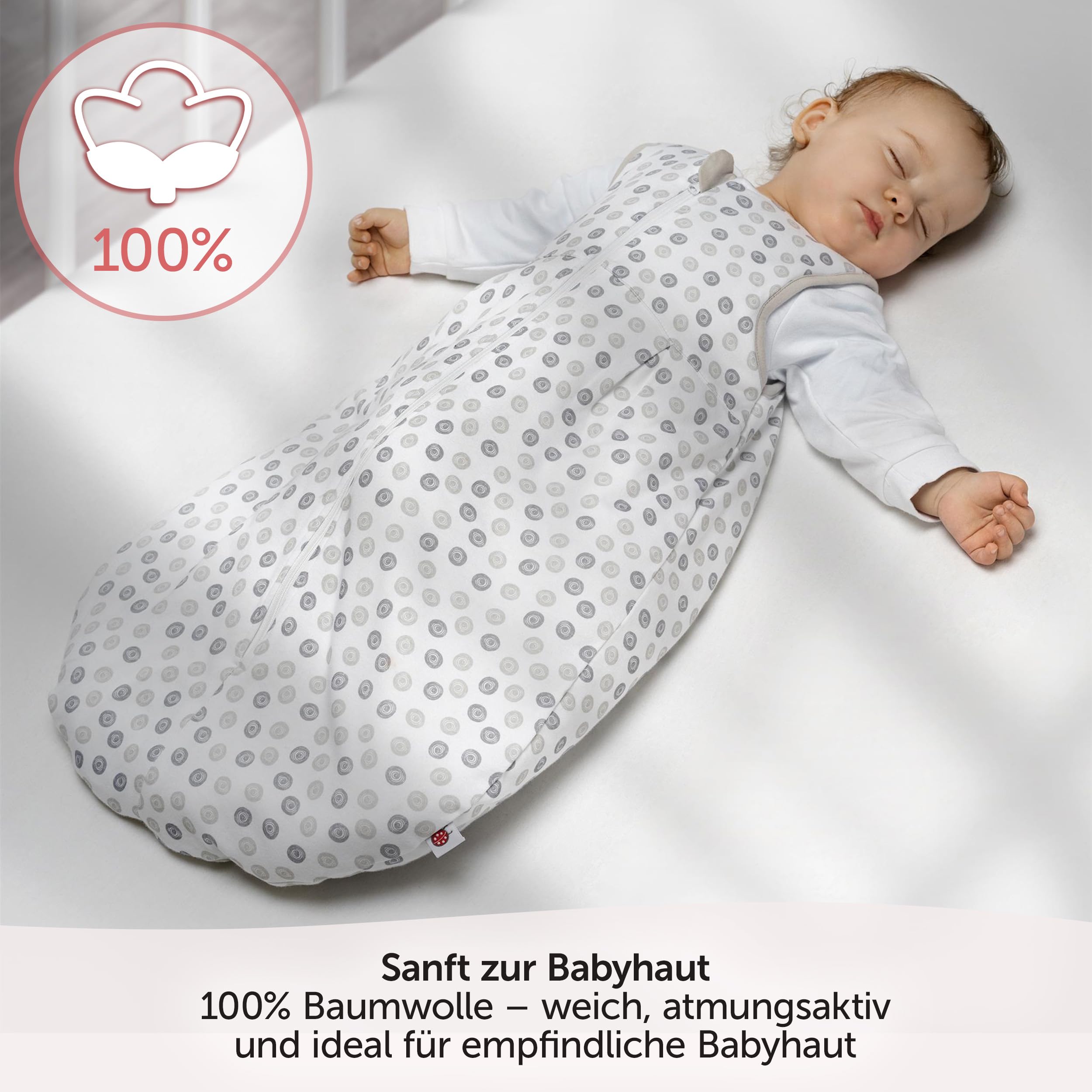 LaLoona Ganzjahres Baby Schlafsack 2-teilig - Baumwolle, OEKO-TEX, Für Sommer & Winter!